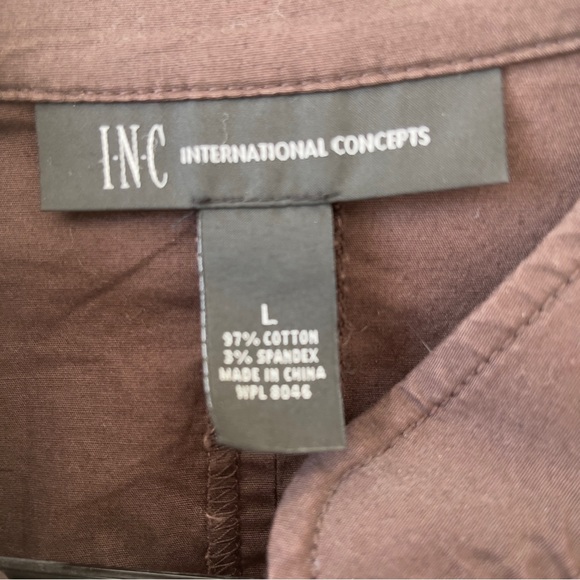 EUC INC International Concepts 3/4 sleeves Chocolate Brown Military Style Blazer - Picture 4 of 7